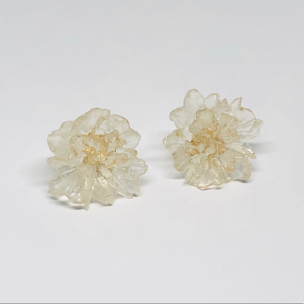 New!Clear Flower S925 Sterling Silver Stud Earring